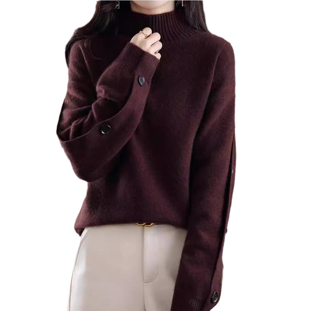 Half Turtleneck Bottoming Sweater For Women
