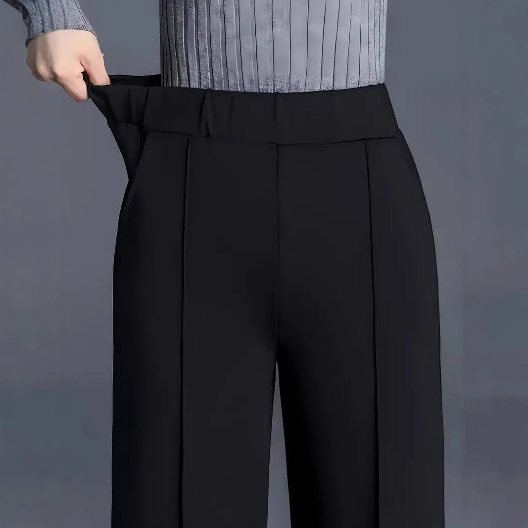 Women's Autumn And Winter Solid Color Wide Leg High Waist Loose And Slimming Casual Pants
