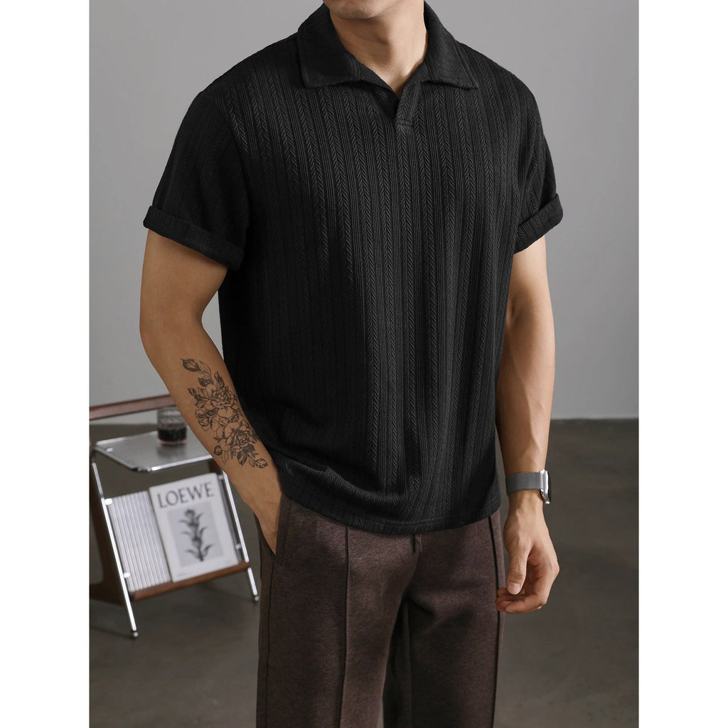 Wheat Woven Texture Summer Breathable Slim Fit Business
