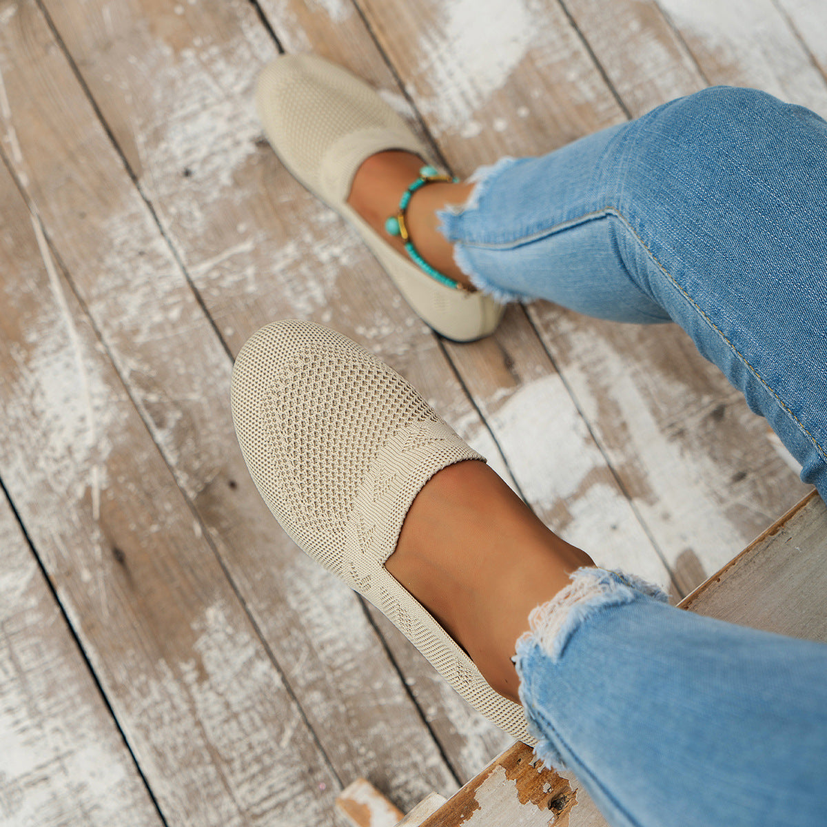 Women's Plus Size Round Toe Flat Bottom Casual Shoes