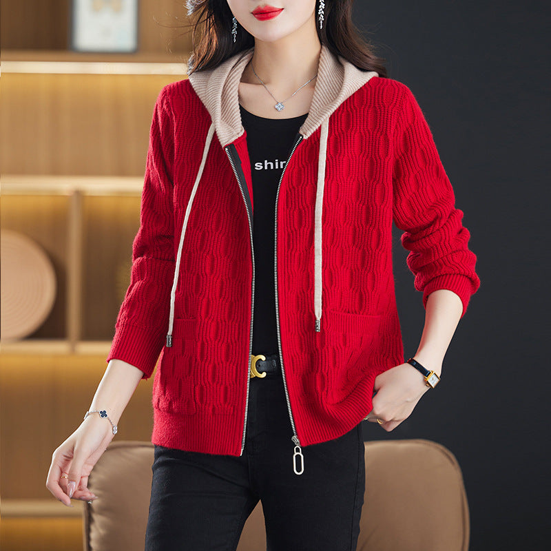 Hooded Sweater Women's Coat Fall Winter Fashion