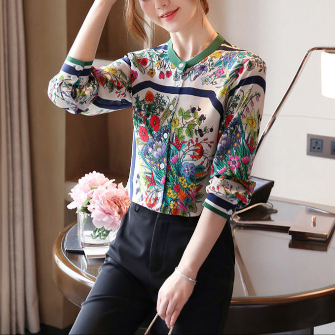 Fashionable Retro Chiffon Shirt
