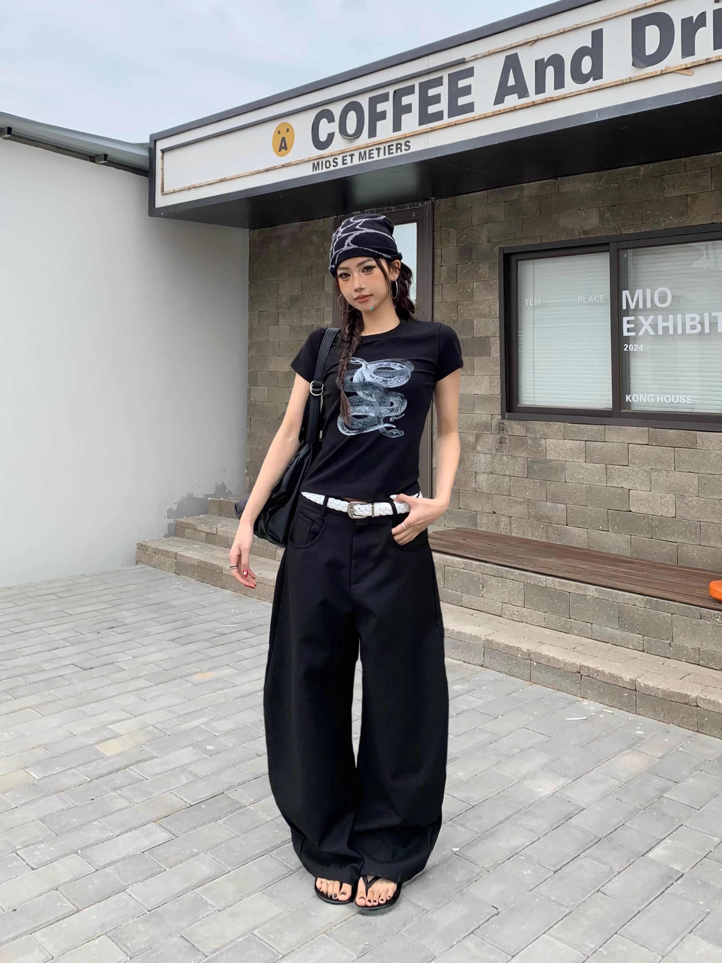 Women's Slim Fit Casual Printed Short Sleeves Short T-shirt