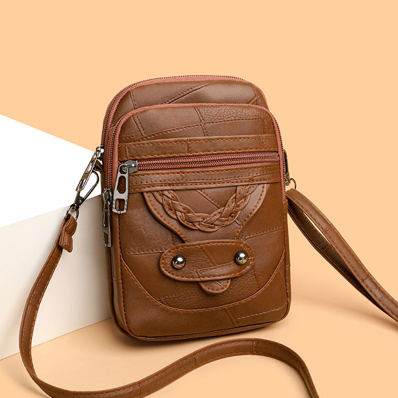 Mobile Phone Bag Soft Leather Fashionable Retro