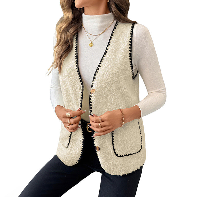 Women's V-neck Lambswool Vest