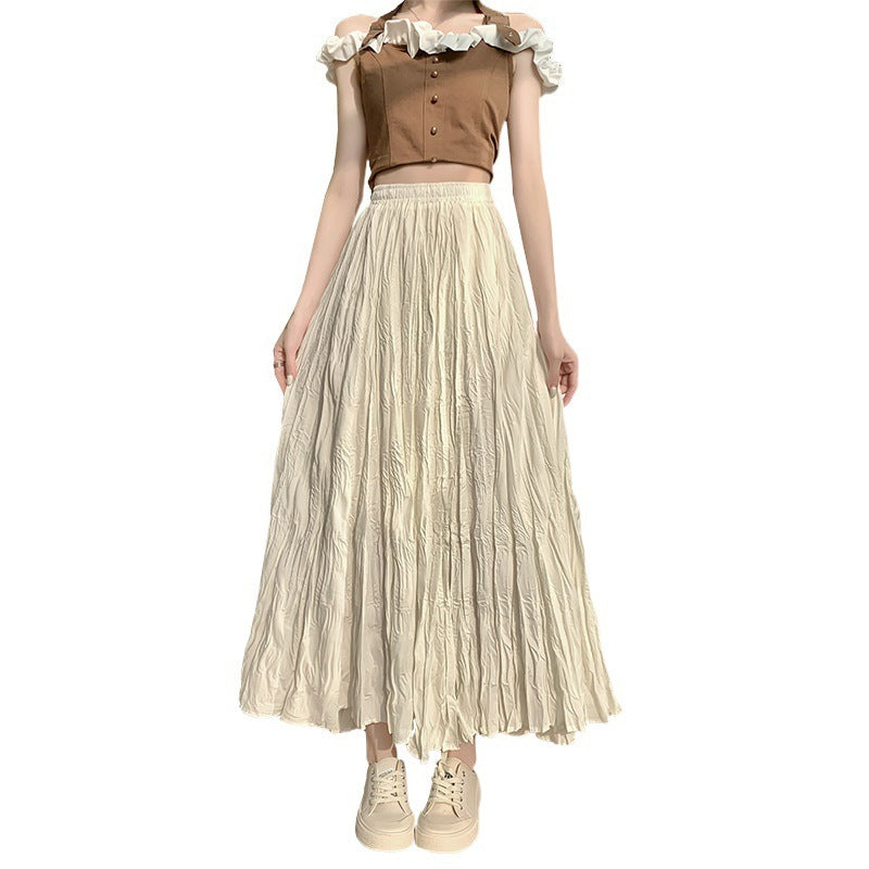 Fashion Skirt Women's Mid-length Pleated All-match Dress