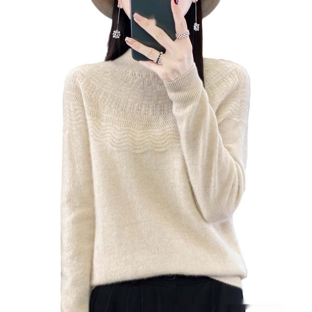 Half Turtleneck Slimming Wool Knitted Bottoming Shirt