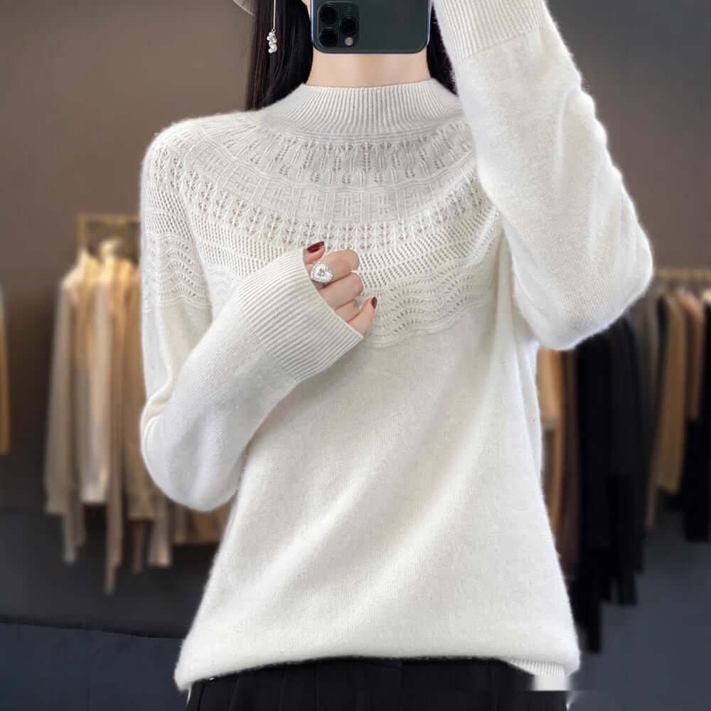 Half Turtleneck Slimming Wool Knitted Bottoming Shirt