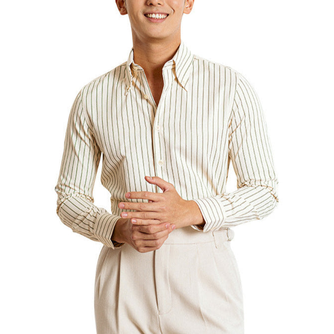 Autumn Pattern Shirt Men's Japanese-style Retro Long Sleeve