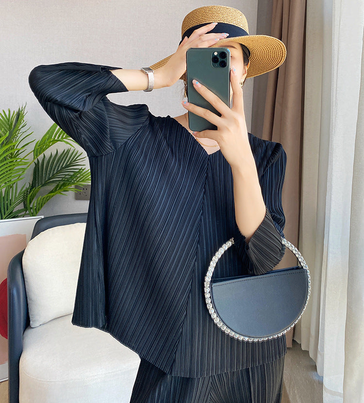 Top V Neck Loose T Shirt Women Spring And Autumn