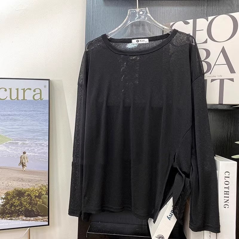 Thin Micro-transparent Split Sun Protection Long Sleeve