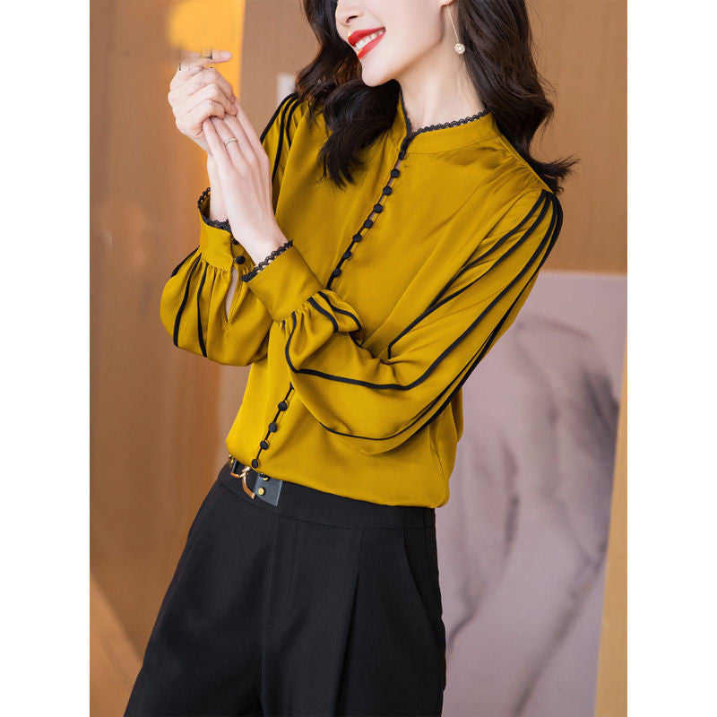 Women's Long Sleeve Solid Color Heavy Shirt