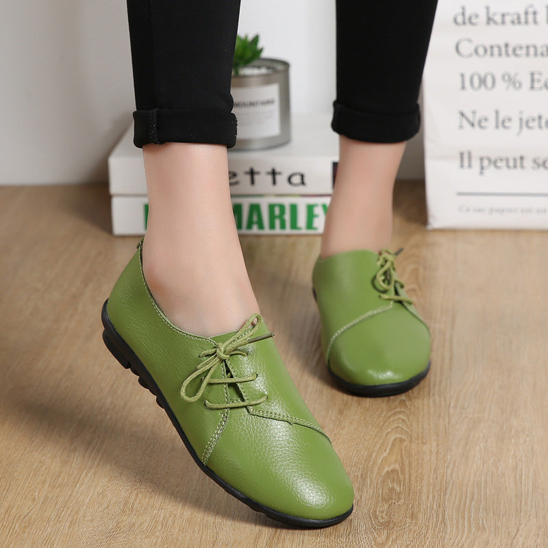 Women's Casual Round Head Shock-absorbing Flat Heel Single Shoes