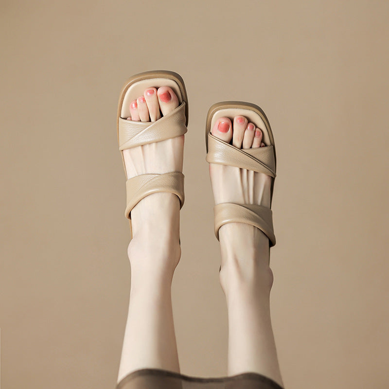 French Style Small Sandals Women's Rubber