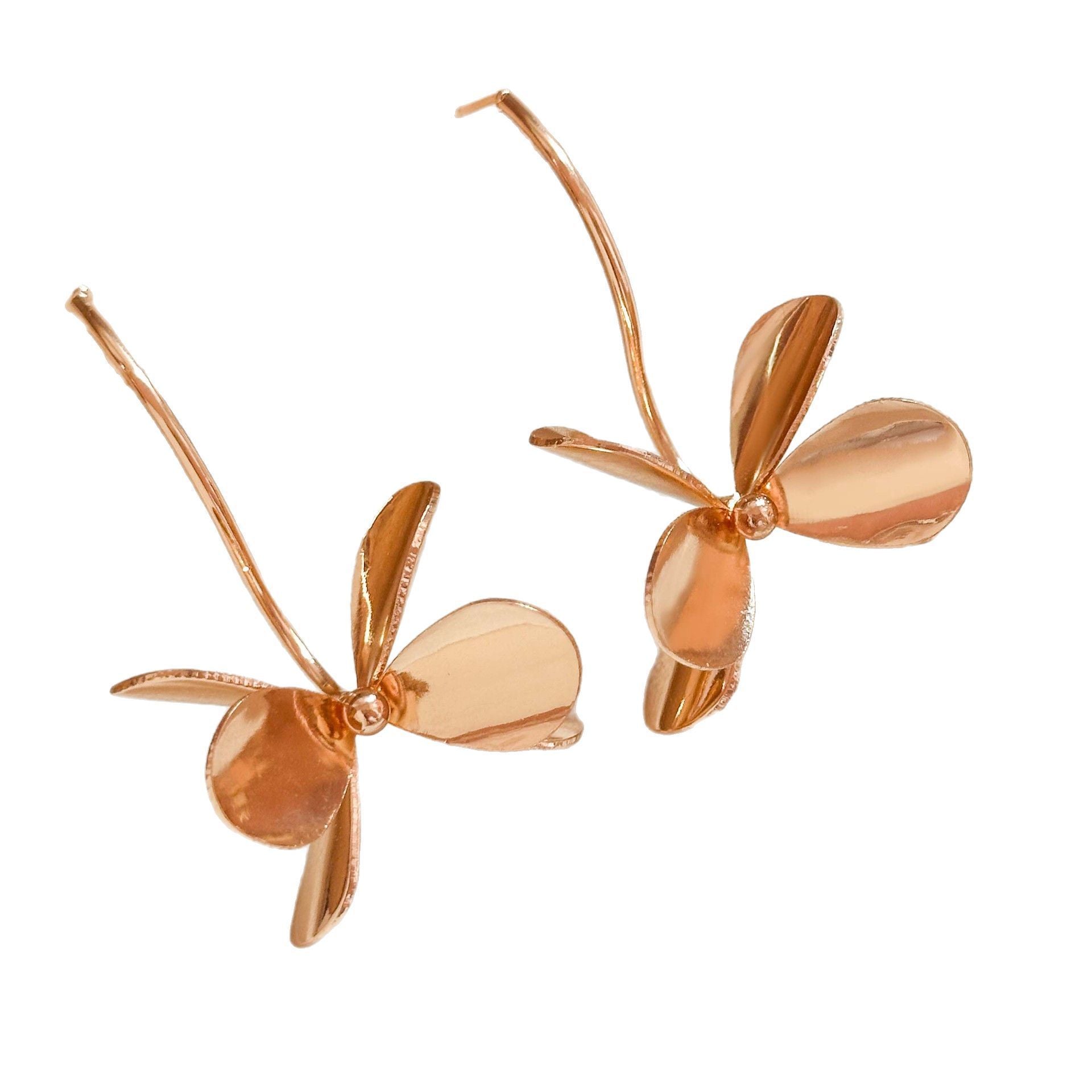 Leaf Earrings Exaggerated Metal Temperament Dragonfly