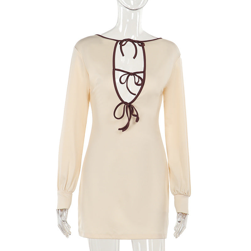 Lace-up Cutout Hot Girl Backless Dress Female