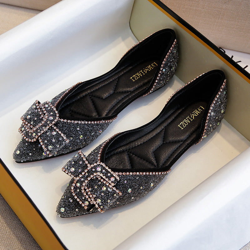 New Pumps With Rhinestones And Pointed-Toe Flats
