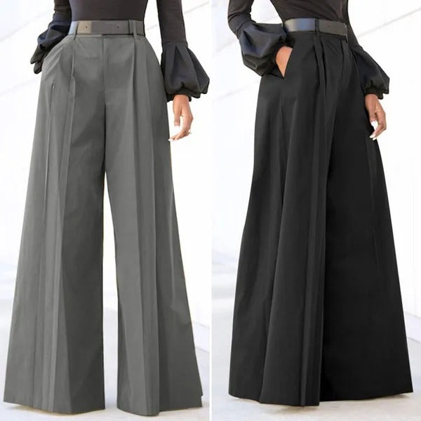 High Waist Wide Leg Trousers Bell-bottom Pants Fashion Elegant Party