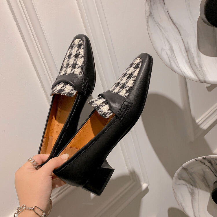 Stylish Vintage Leather Plaid Sandals