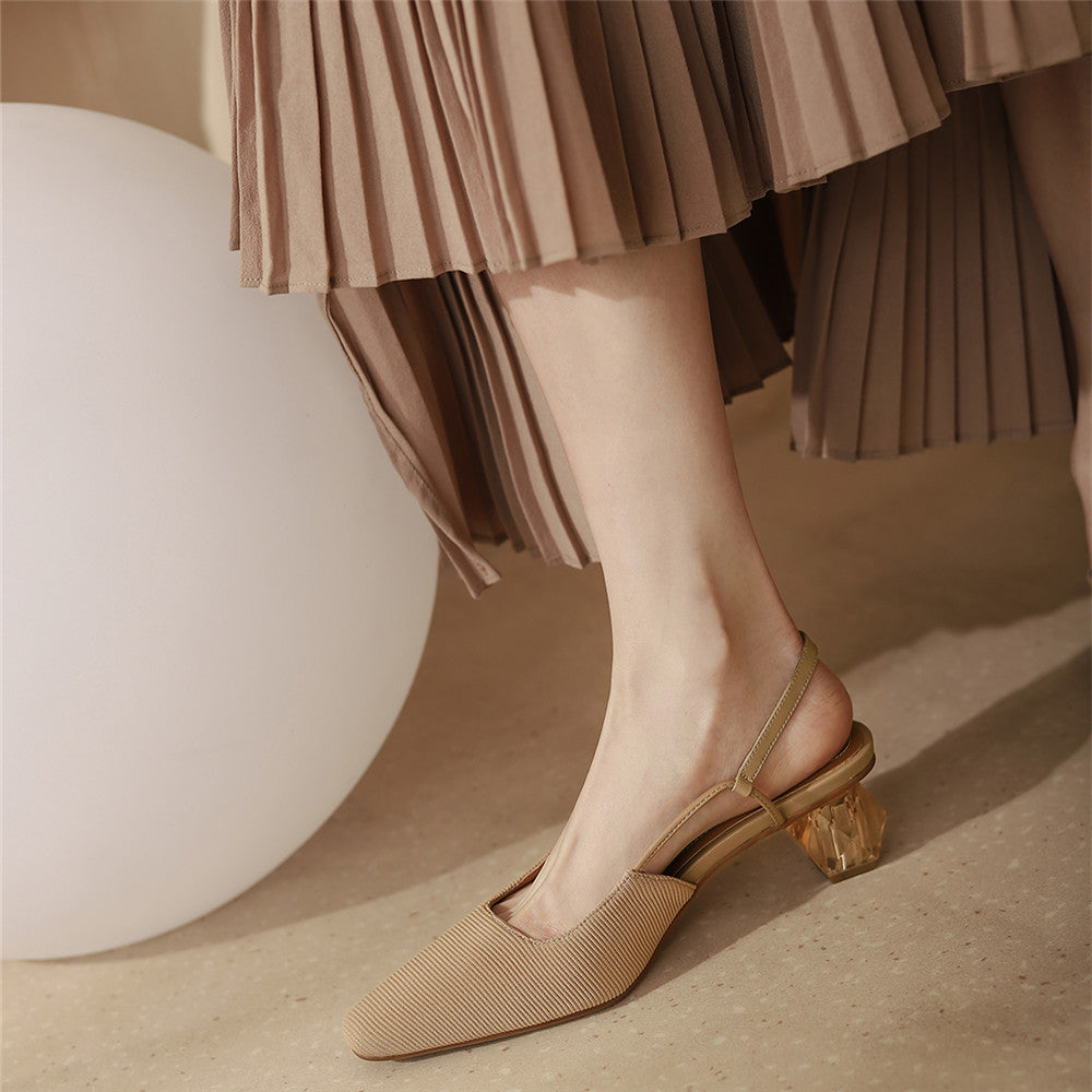 Simple Women's Square Toe Medium Thick Toe Toe Sandals