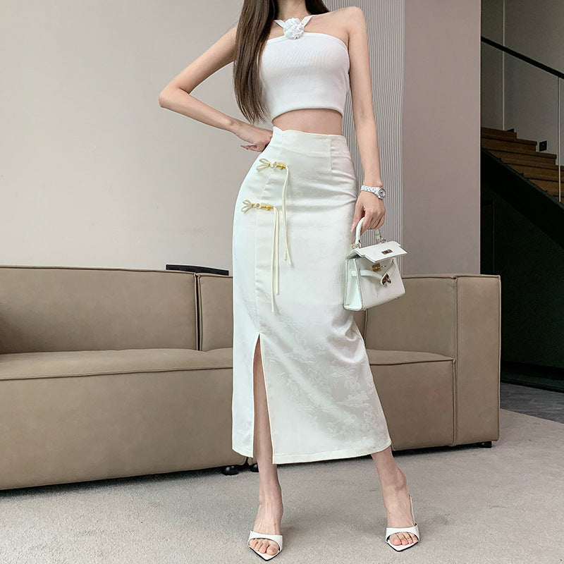 New Chinese Retro Jacquard Skirt For Women