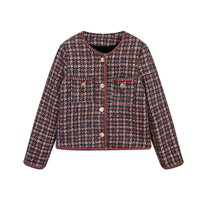 Women's Autumn New Tweed Light Luxury Top Coat
