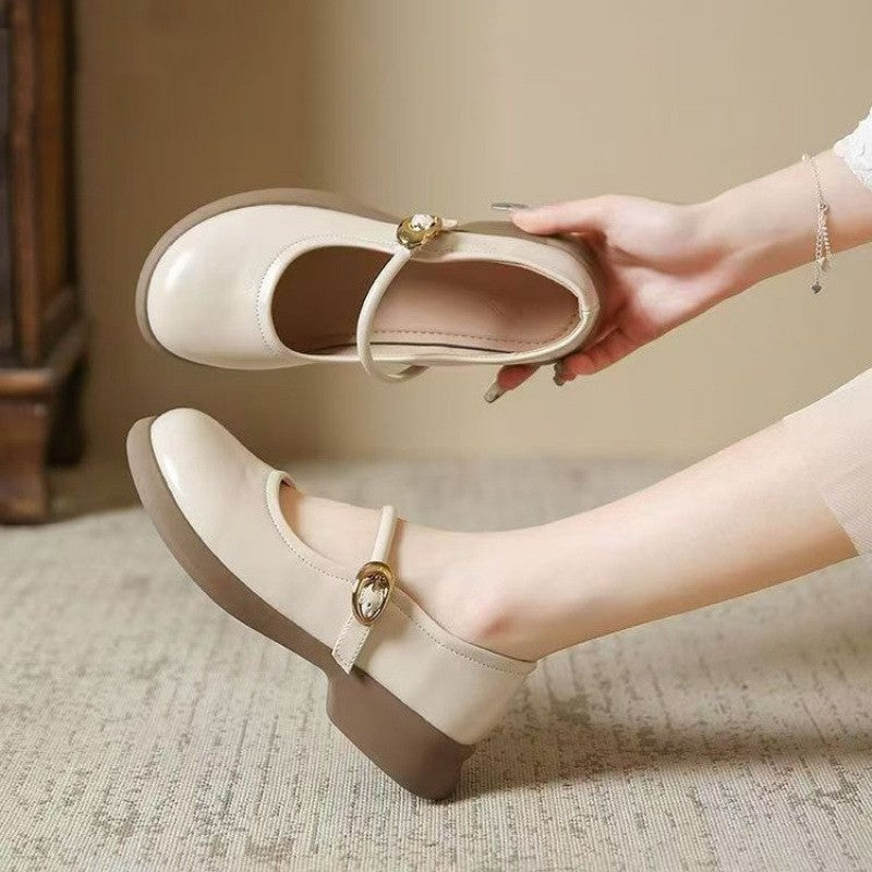 Flat Fairy Style One-suit Skirt Cheongsam Leather Shoes