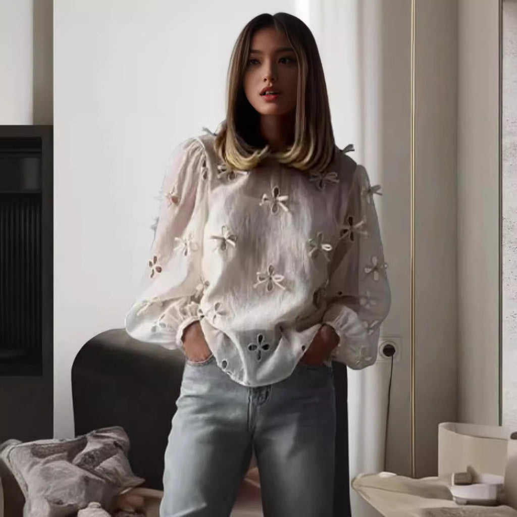 Women's Sling Shirt Hollow Bow Shirt