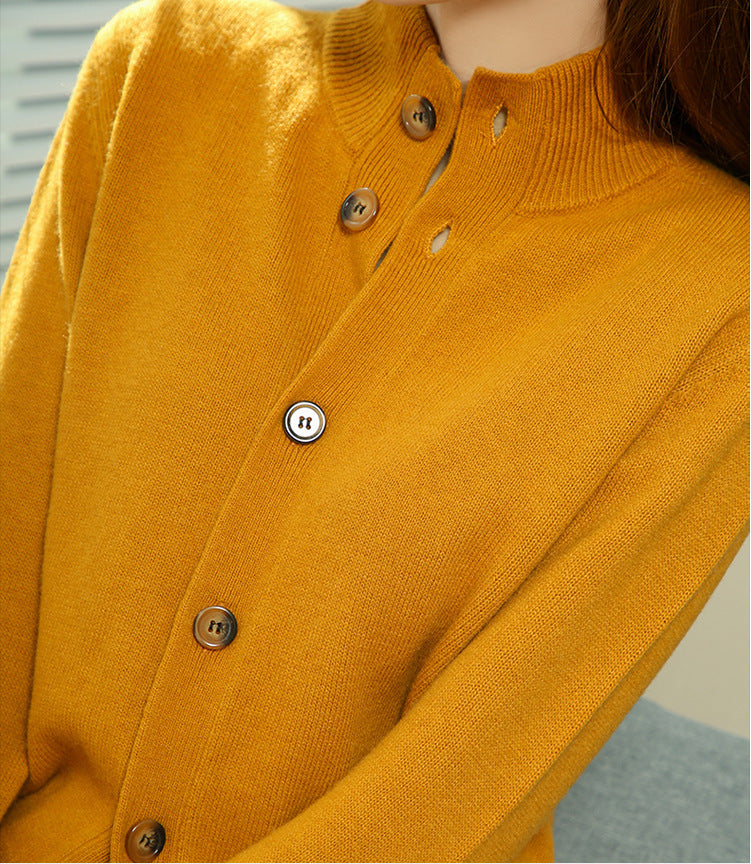 Spring And Autumn New Imitation Wool Knitted Cardigan Jacket Women