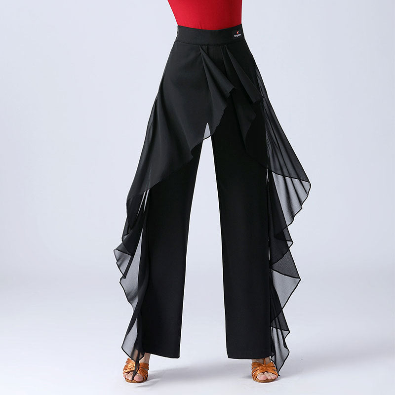 Women's High Waist Ruffles Wide-leg Trousers