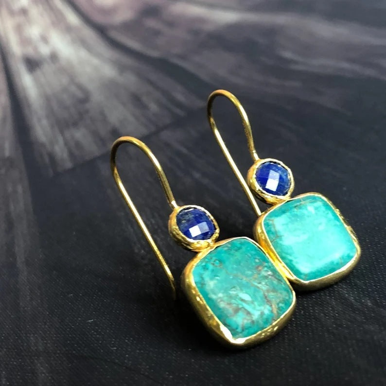 Simple Geometric Square Turquoise Women's Earrings