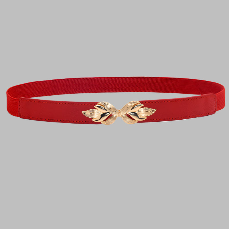 Fashion Leaf Thin Belt Female Ornament Waist Seal
