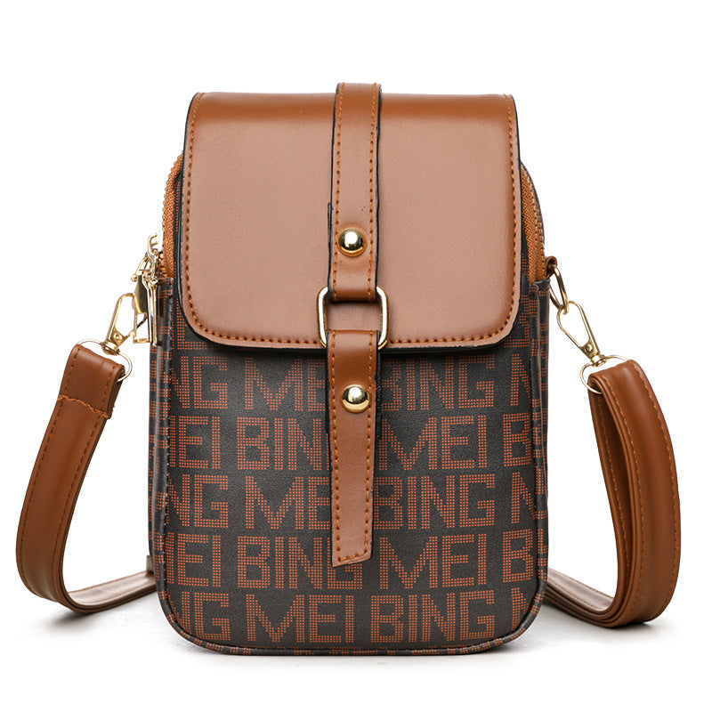 Soft Leather Retro Printed Mini Crossbody Bag