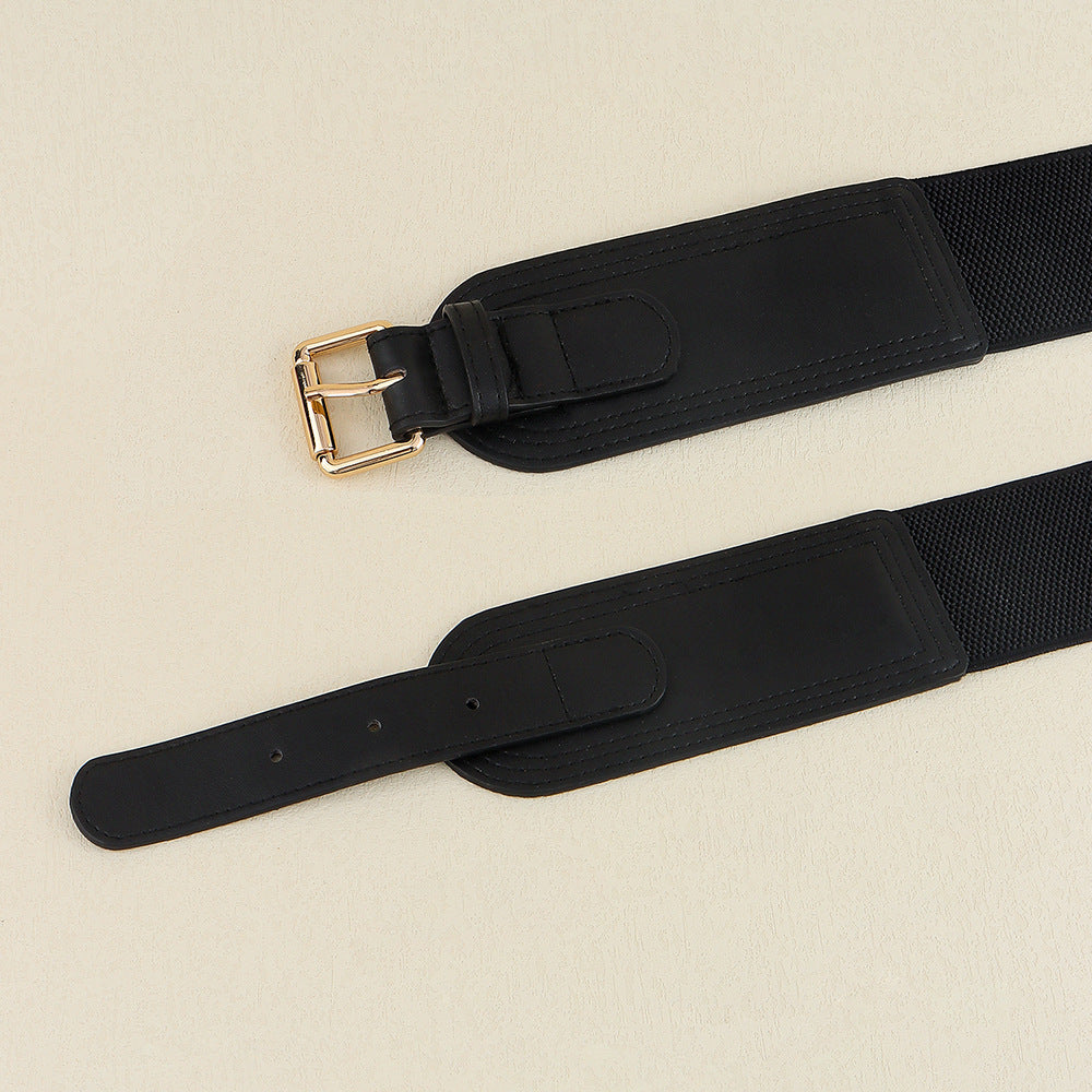 Elastic Waist Seal Square Pin Buckle All-match Fashion Belt