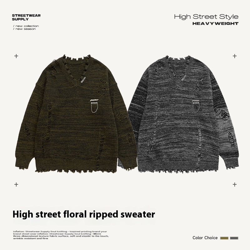 Unisex High Street Ripped Sweater