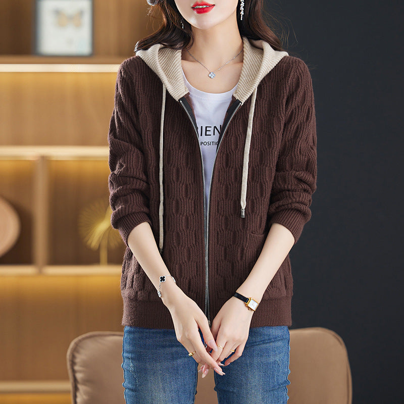 Hooded Sweater Women's Coat Fall Winter Fashion