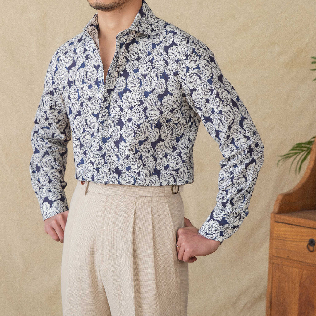 Men's Printed Long Sleeve Cardigan Shirt