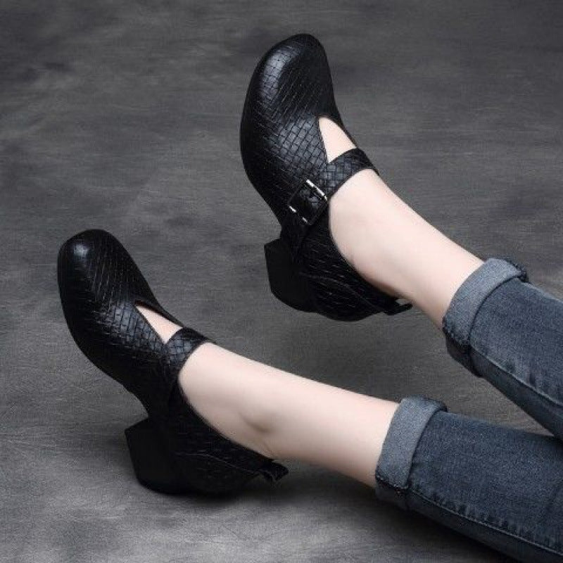 Women's Summer New Retro Square Toe Shoes