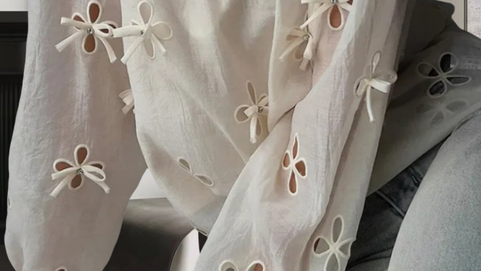 Women's Sling Shirt Hollow Bow Shirt