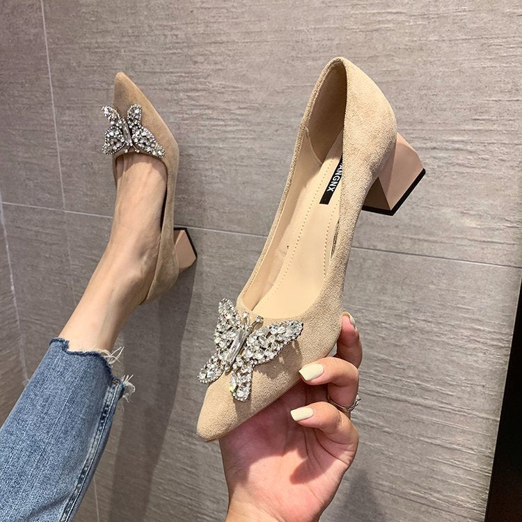 High Heels Design Sense Niche Temperament Elegant Thick Heel