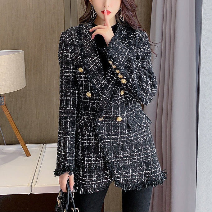 Temperament Tweed Small Fragrance Suit Jacket Women