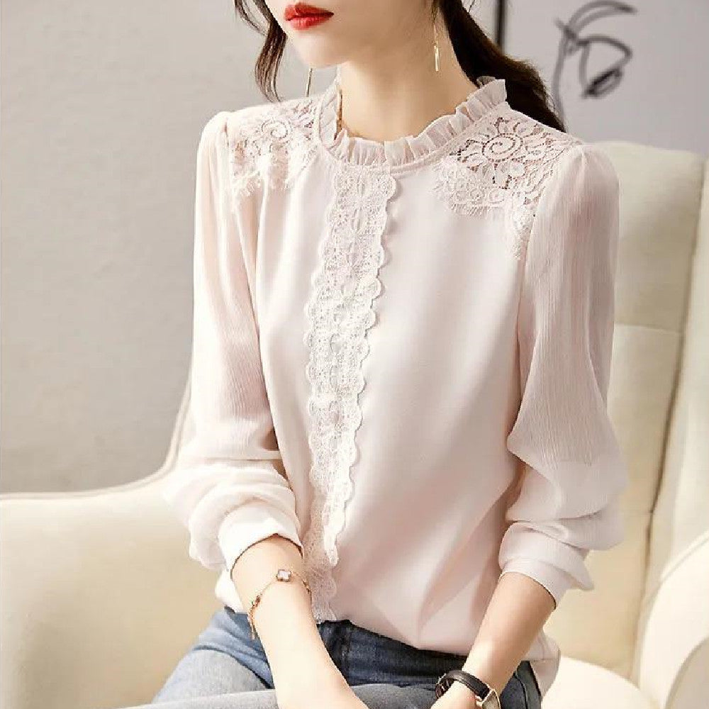 Women's Fashion Personality Lace Chiffon Shirt