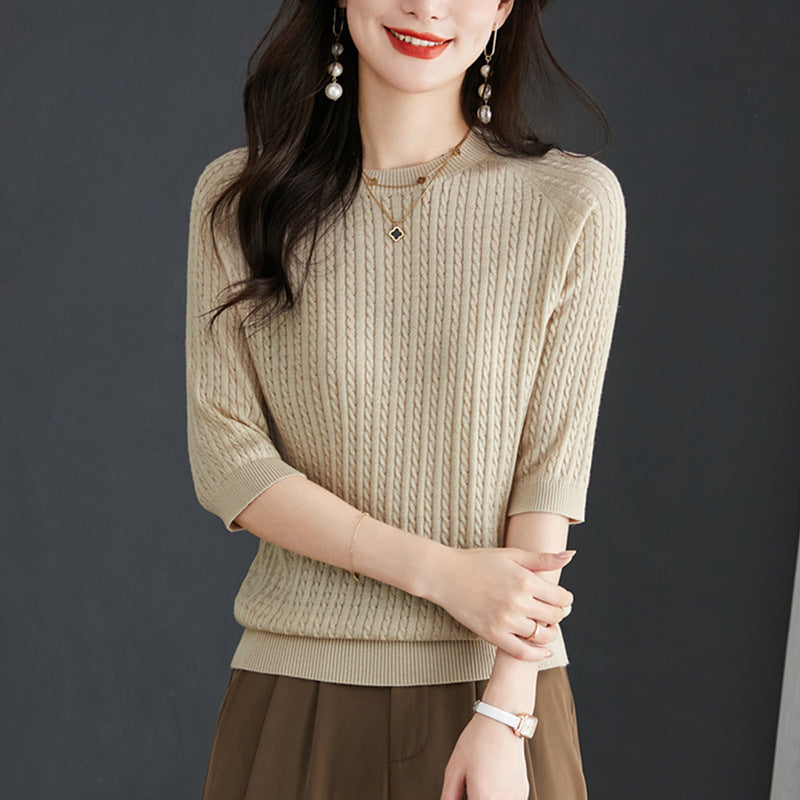 Loose Twist Shape Bottoming Shirt Sweater