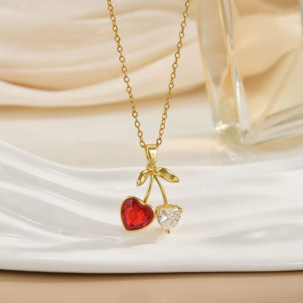 Women's Cherry Necklace Does Not Fade High-end Pendant Versatile Clavicle Chain