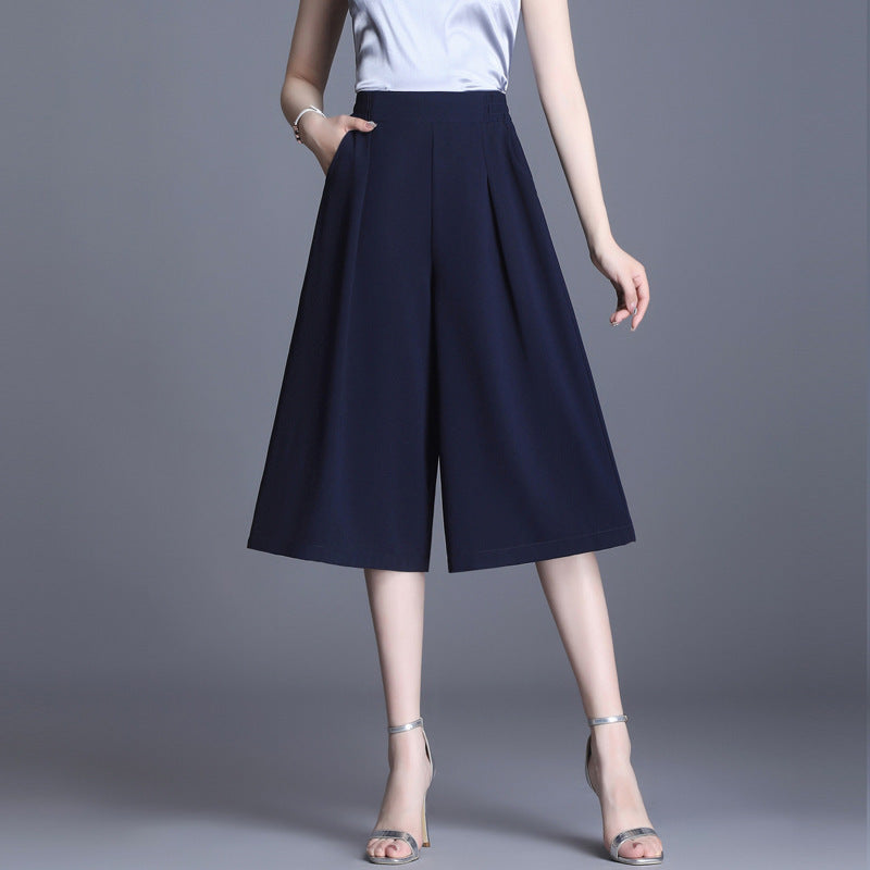 Women's Chiffon High Waist Wide Leg Pants Thin Loose Slimming