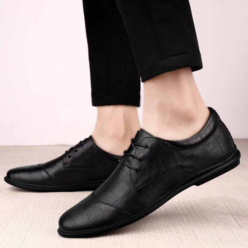 Casual Lace-up Head Layer Cowhide Men's Shoes