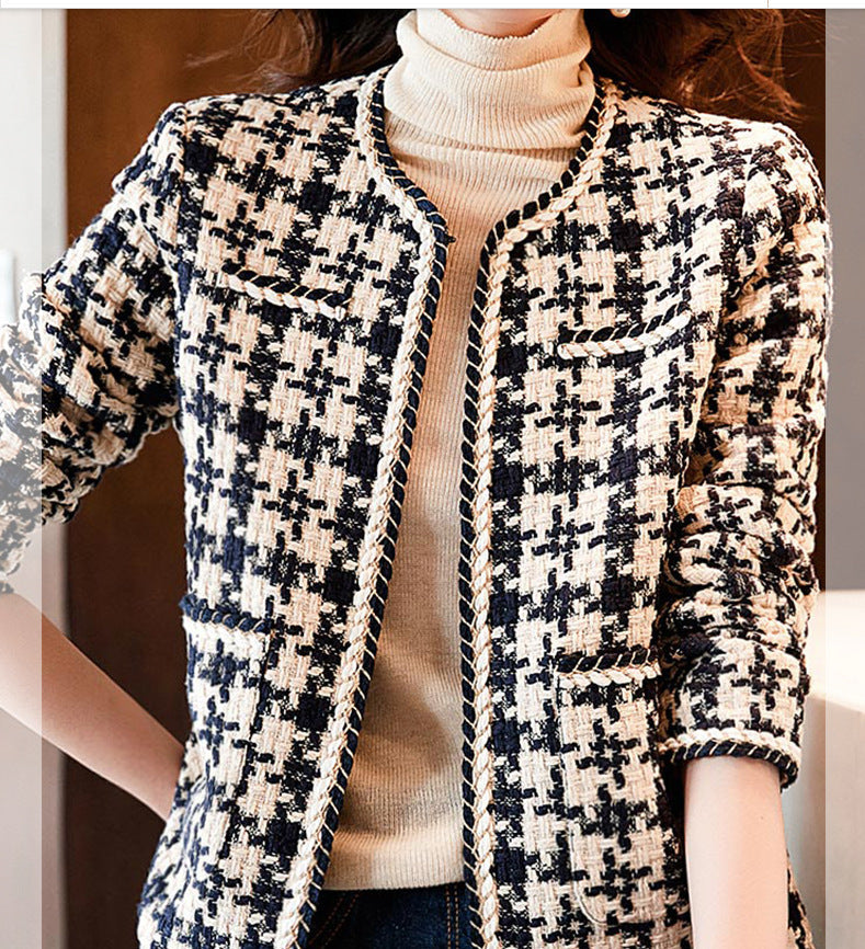 Classic Style Soft Tweed Coat For Women