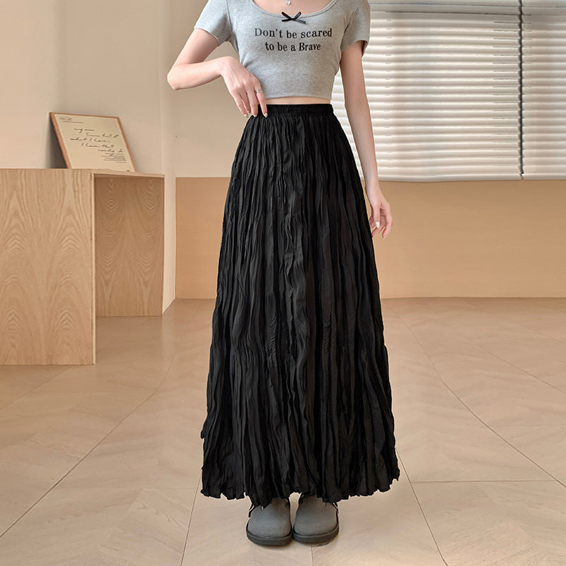 Fashion Skirt Women's Mid-length Pleated All-match Dress