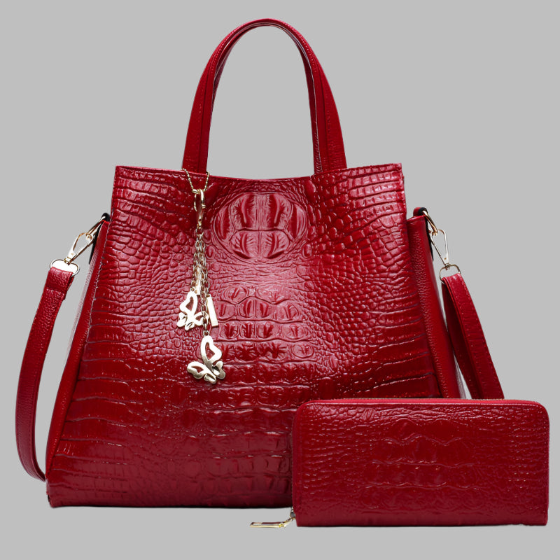 Classic Pattern Women's One-shoulder Diagonal Bag Simple Large-capacity Handbag