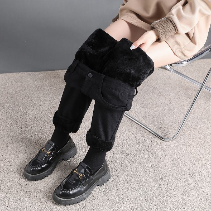 High Waist Elastic Waist Jeans